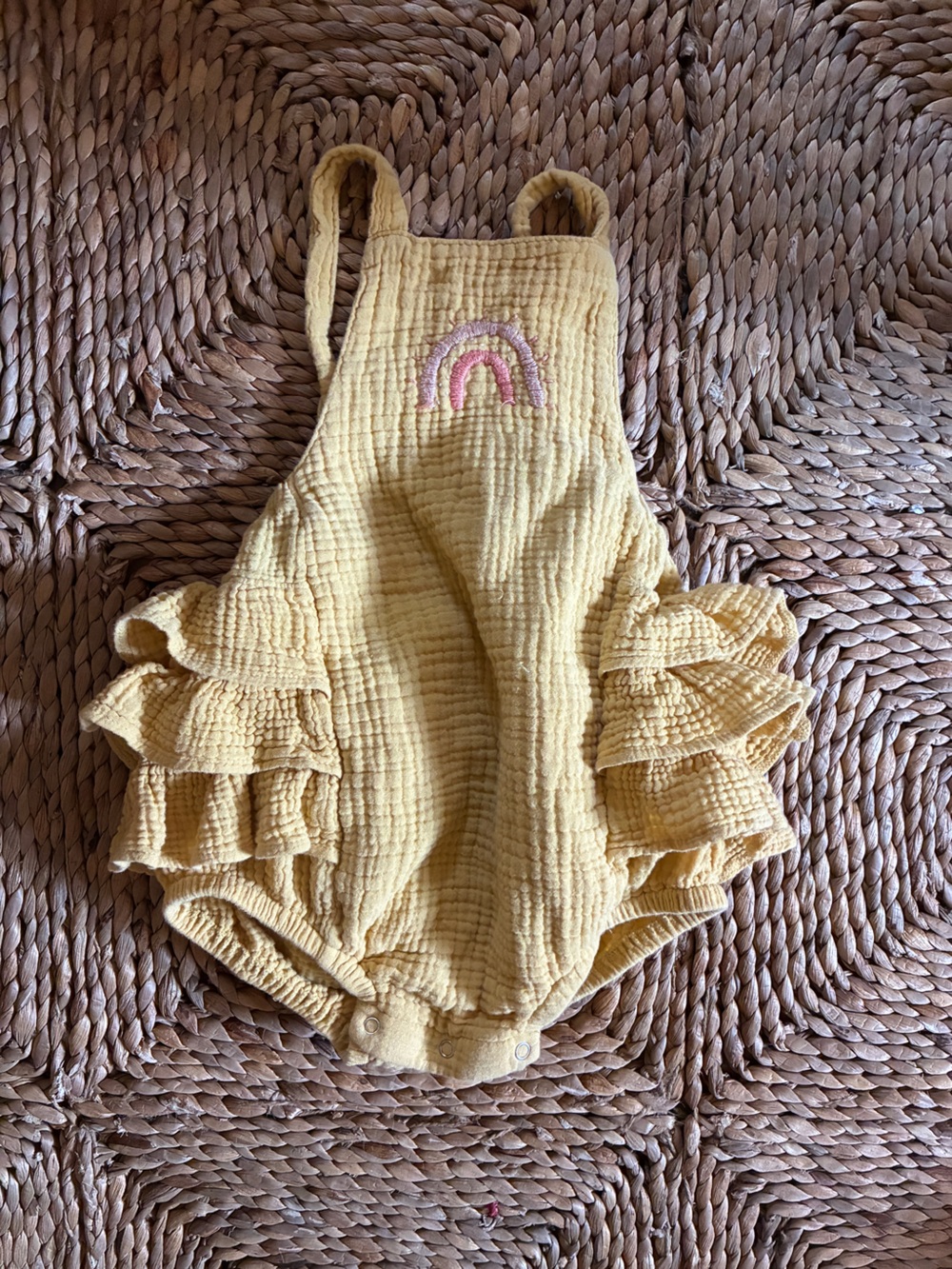 Wild Wawa yellow ruffle romper